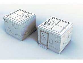 scifi espace rangement bâtiment miniature paysage table jeu terrain guerre wargaming 3d print model - Mito3D