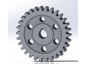 gear holes engranaje 30 dientes agujeros engranajes gears parametric 3d print model - Mito3D