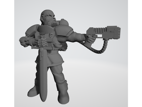 hostil ambiente veterano sargento 28mm miniatura miniaturas 40k astra militarum martillo guerra enojado guardias espaciales astramilitarum personaje modelo cikkirock 3d print model - Mito3D