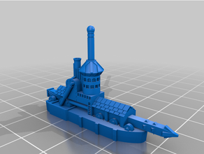 stumpy rammer ship proxy fantasy manowar mow naval miniature wargames 3d print model - Mito3D