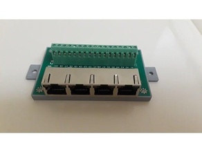 mdfly 4 channel rj45 ethernet connector breakbout board mount breakout 3d print model - Mito3D