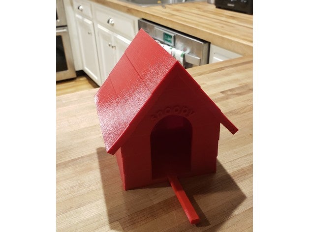 snoopy uccello Casa birdhouse cane cuccia pertica woodstock 3D print model - Mito3D