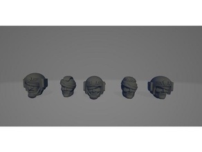 angry spaceguards wounded head set 40k warhammer astra militarum cadian warhammer40k 40000 3d print model - Mito3D