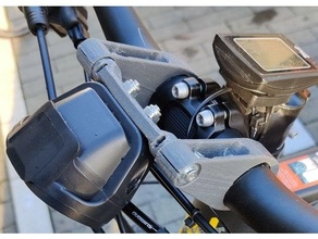 bicycle handlebar headlight mount holder 3d print model - Mito3D