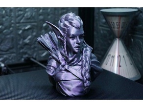 elf archer bust support free action figure arrow bow hero knight 3d print model - Mito3D