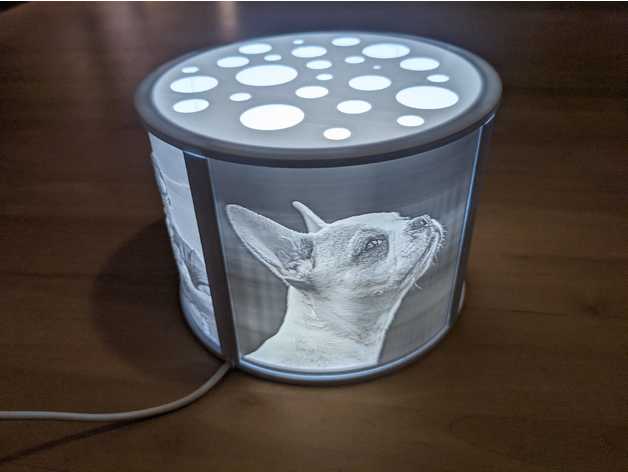 customizable modular lithophane lamp gift led light lithopane usb 3D print model - Mito3D