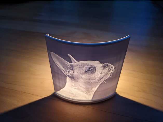 Chá leve litofano ficar pé personalizado decoração presente 3D print model - Mito3D