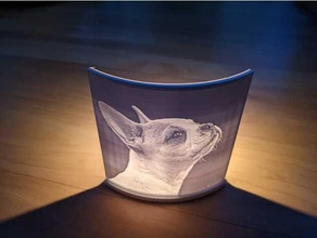 Chá leve litofano ficar pé personalizado decoração presente 3d print model - Mito3D