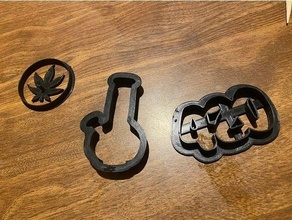 stoned christmas cookie cutters 3d print model - Mito3D