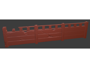 eastern bloc concrete wall 28mm fence post-apocalyptic tabletop terrain wargaming zona alfa 3d print model - Mito3D