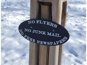 junk mail sign mailbox mailbox junk mail