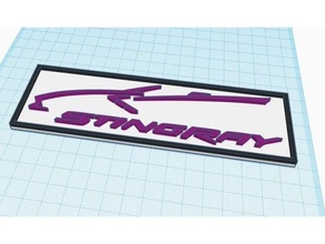 corvette stingray silhouette sign 3d print model - Mito3D