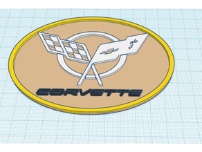 corvette badge sign 3d print model - Mito3D