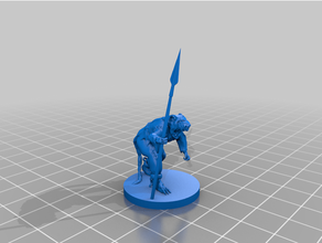 dungeons & dragons wererat dd dnd mini miniature rat rats skaven spear warhammer 3d print model - Mito3D