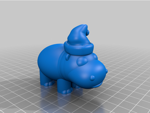 hippopotamus christmas 3d print model - Mito3D