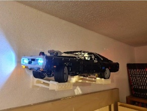 lego technic dom dodge wall mount car stand 3d print model - Mito3D