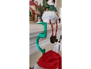 stocking hook christmas mantle 3d print model - Mito3D