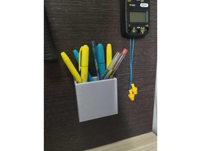 pen holder wall mount small simple 3d print model - Mito3D