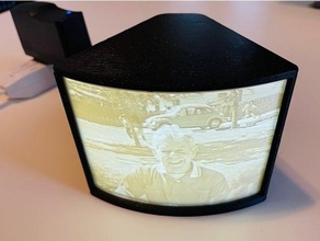 curvado litofano caixa luz 3d print model - Mito3D