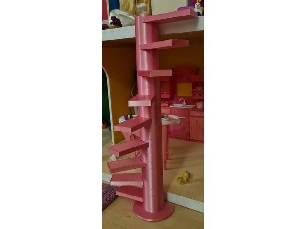 casa muñecas espiral escalera Barbie 3D print model - Mito3D