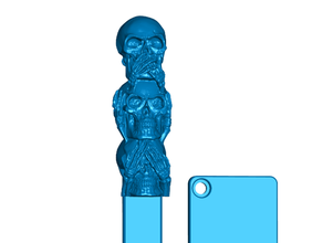3 wise skulls mailbox flag mount human skull 3d print model - Mito3D
