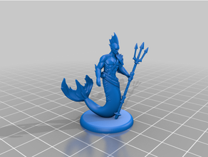 Masculin merfolk table miniature aquatique dnd donjons dragons fantaisie Jeu jeu homme mini jouer rôle rpg marin l'eau 3d print model - Mito3D