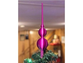 festive christmas tree topper ornament holiday decoration 3d print model - Mito3D