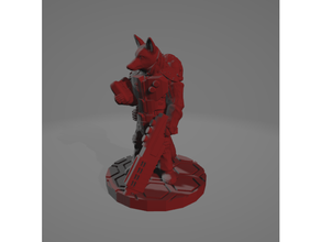 kitsune technicien éclipse phase 28mm 28mmscale cyberpunk Renard fuchs miniature sci science fiction scifi starfinder voyageur renarde vulpin 3d print model - Mito3D