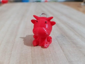 cow keychain keychains 3d print model - Mito3D