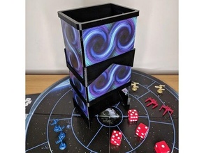 playing card dice tower board game toy 3d print model - Mito3D