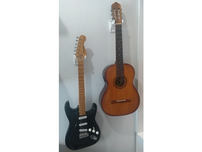 guitarra pared montar eletric percha instrumento música estante soporte apoyo 3d print model - Mito3D