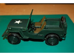 willys jeep ww2 1 23 scale 3d print model - Mito3D