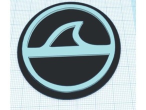 shark fin modular logo insert 3d print model - Mito3D