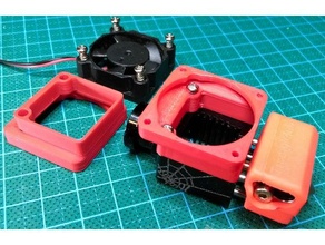 Ventilator Adapter 20 25 mm Bolzen Abstand Moskito Spinne hotend 25mm Kühlung montieren 3d print model - Mito3D