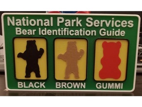 bear identification sign bears black brown gummi 3d print model - Mito3D