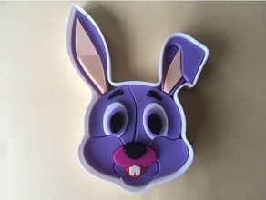 3d puzzle - rabbit face 3dpuzzle animal box 3d print model - Mito3D