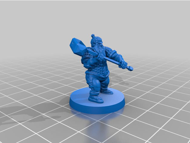 dwarf fighter maul dnd dungeons dragons mace paladin handed warhammer warrior 3D print model - Mito3D