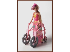 walker barbie disability disabled doll dollhouse reverse 3d print model - Mito3D