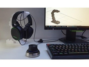 verhexen Kopfhörer Stand Aufhänger Halter Unterstützung Haken Headset montieren Hexagon kopfhoererhalter 3d print model - Mito3D