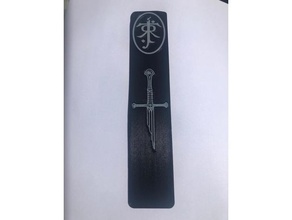 tolkien bookmark anduril jrrt jrr lord rings lotr narsil 3d print model - Mito3D