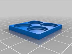 30mm square movement tray - 4 13mm bases base miniature sharpe practice 3d print model - Mito3D