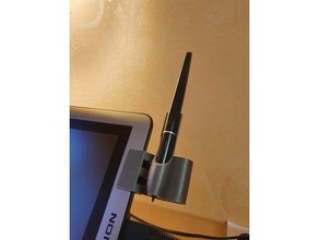 stylus holder clip huion kamvas gt-156 v2 drawing tablet compliant mechanism monitor 3d print model - Mito3D