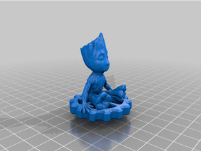 groot chilling extruder knob ender 3 pro 3d print model - Mito3D