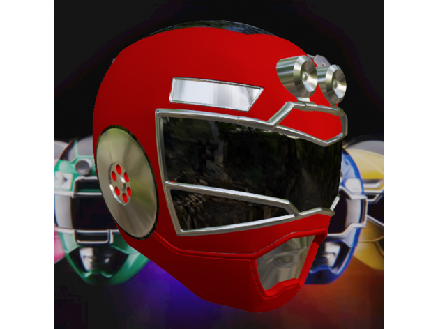 red turbo ranger helmet cosplay power props 3D print model - Mito3D