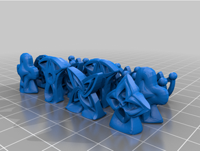abstract chess set 3d print model - Mito3D