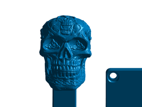 celtic skull mailbox flag mount human skulls 3d print model - Mito3D