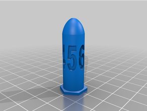 45 bullet dice 1d6 45cal boardgame d6 game prop sided tabletop gaming 3d print model - Mito3D