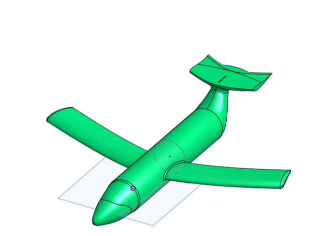 uçak model şekillendirilmiş cad 3D print model - Mito3D