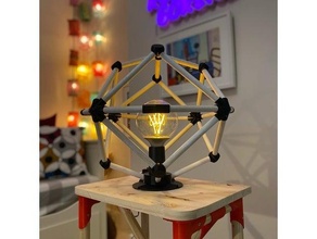 ikosaedro 3d impressora iluminação decorativo Projeto escrivaninha luminária casa interior luz 3d print model - Mito3D