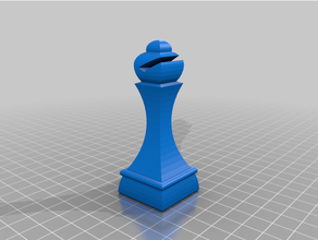 bishop square ajedrez alfil carr chess fou game gard jeu echecs phifr wood xadrez 3d print model - Mito3D